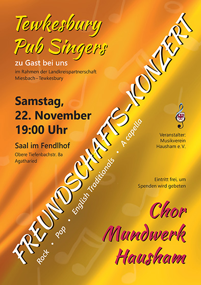 Freundschaftskonzert mit den Tewkesbury Pub Singers